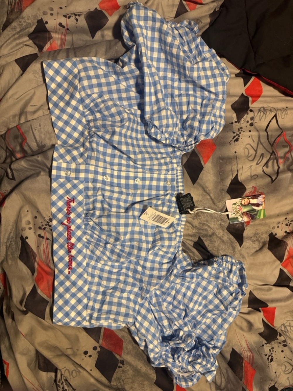 torrid Light Blue & White Gingham Puff-Sleeve Top